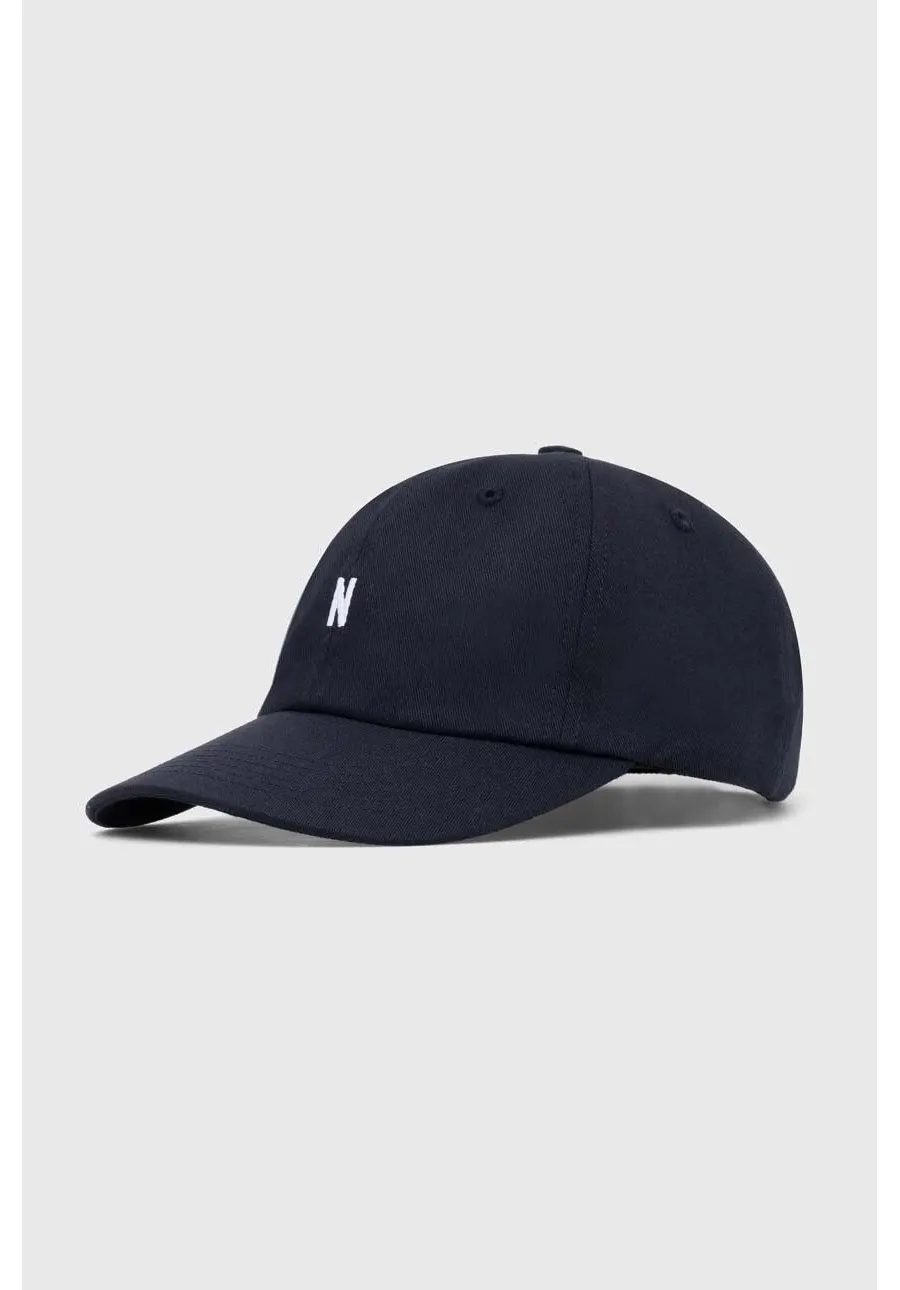 obrazek 1 Norse Projects czapka z daszkiem bawełniana kolor granatowy gładka N80.0001.7004-7004