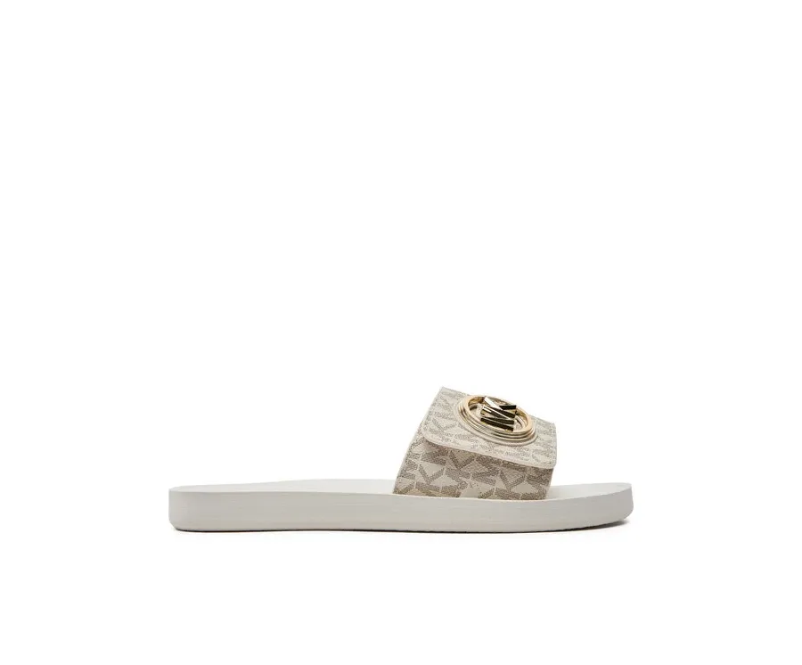 obrazek 1 MICHAEL Michael Kors Klapki Mk Charm Slide 40R4MKFA1B Écru