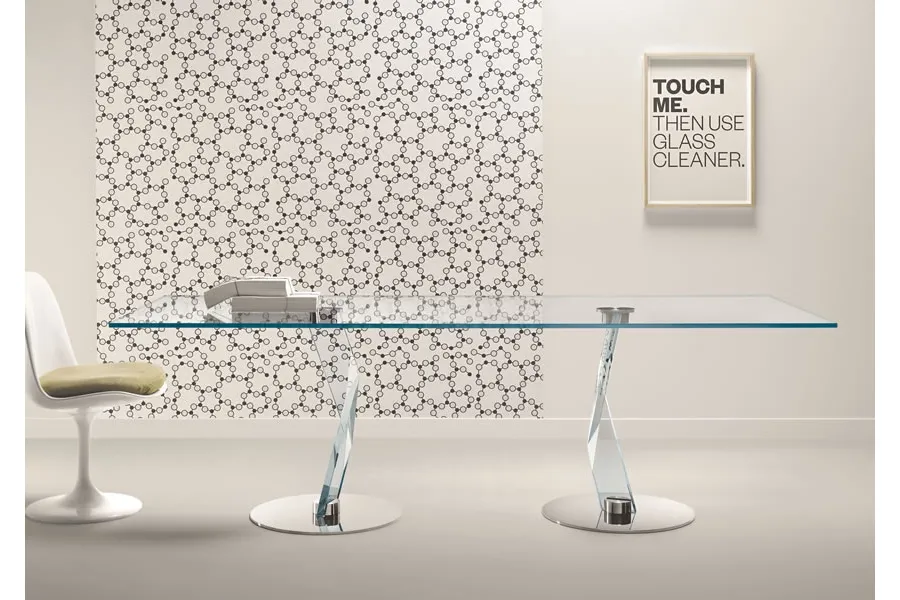 obrazek 1 Ekskluzywny prostokątny stół wykonany ze szkła hartowanego - Tonelli Design