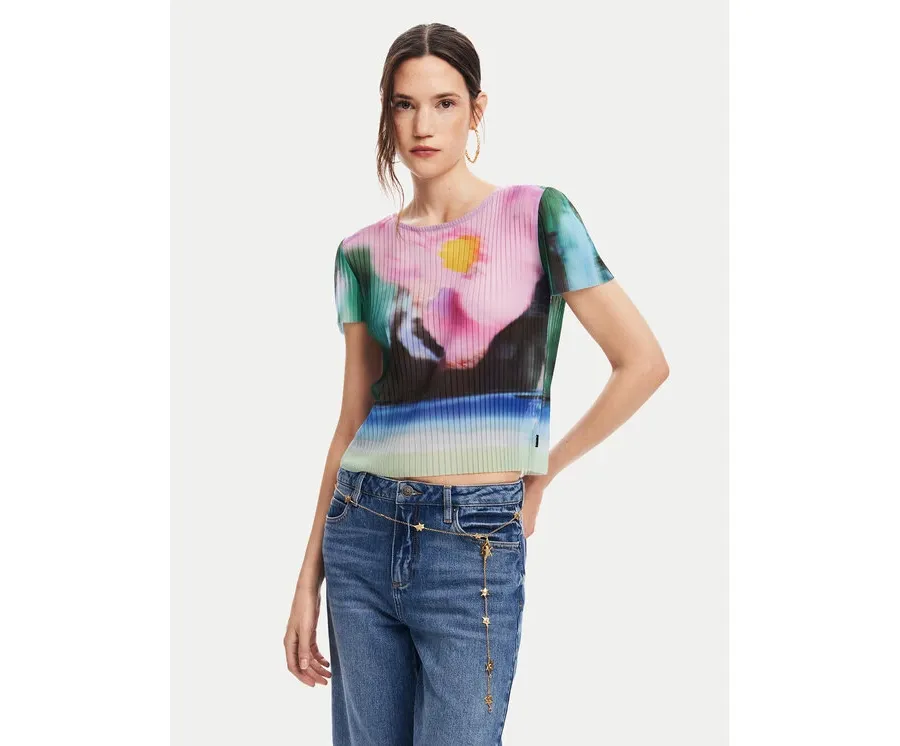 obrazek 1 Desigual T-Shirt Plisa 24WWTK95 Kolorowy Slim Fit
