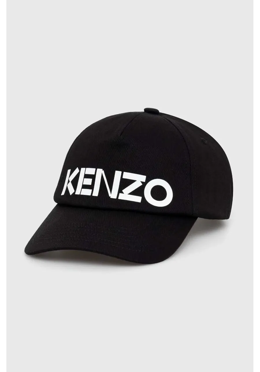 obrazek 1 Kenzo czapka z daszkiem bawełniana kolor czarny z nadrukiem FE58AC101F31.99