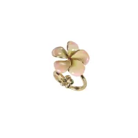 Zdjęcie Srebrny pierścionek pozłacany 18-karatowym złotem Wielokolorowy różowy lakier do paznokci