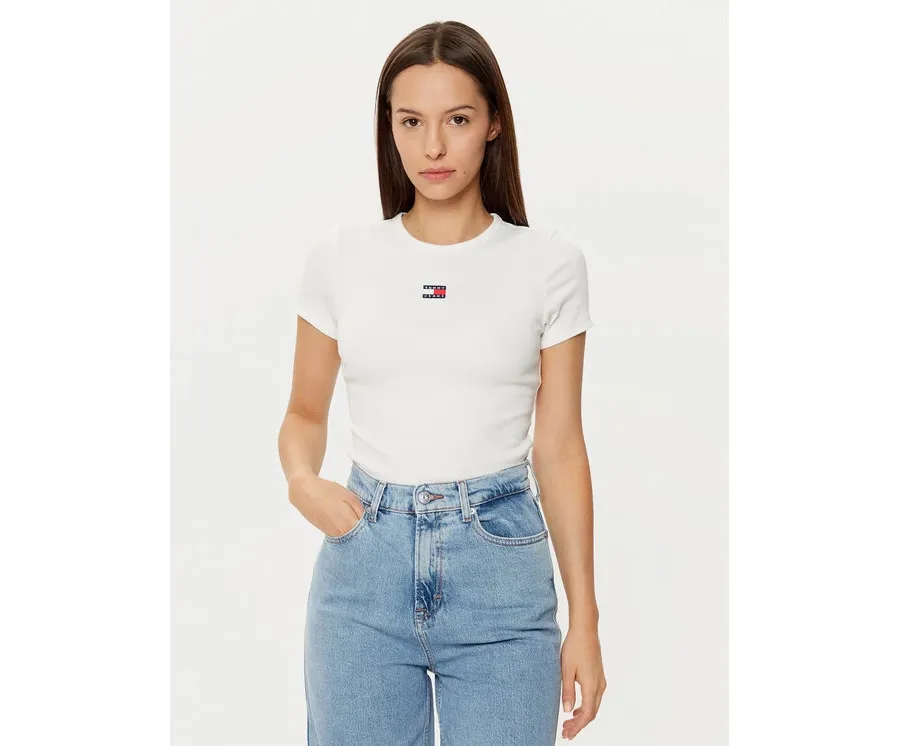 obrazek 1 Tommy Jeans T-Shirt DW0DW20463 Biały Slim Fit