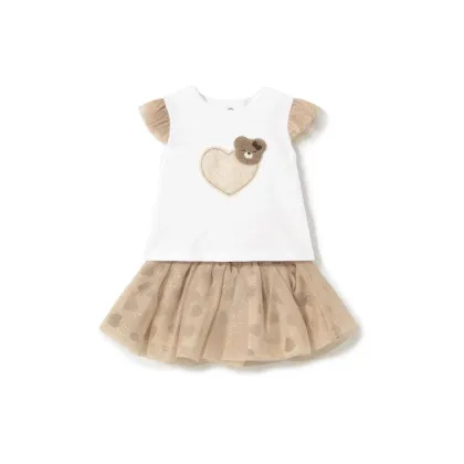 Zdjęcie Mayoral Komplet t-shirt i spódniczka 1874 Beżowy Regular Fit