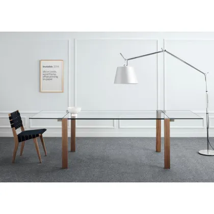 Zdjęcie Luksusowy rozkładany stół z drewnianymi nogami - Tonelli Design