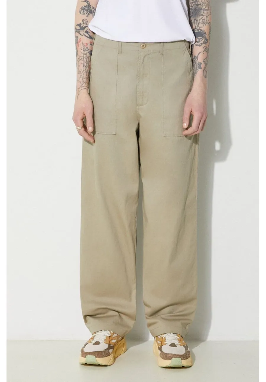obrazek 1 Universal Works spodnie bawełniane Fatigue Pant kolor beżowy proste 132.STONE