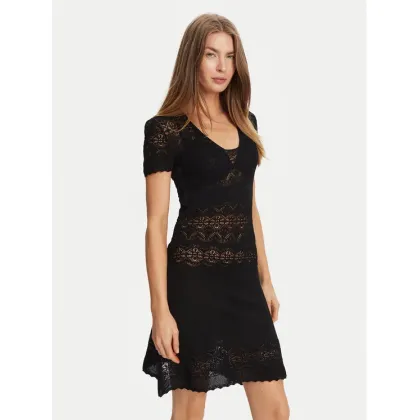 Zdjęcie TWINSET Sukienka dzianinowa 251TT3212 Czarny Slim Fit