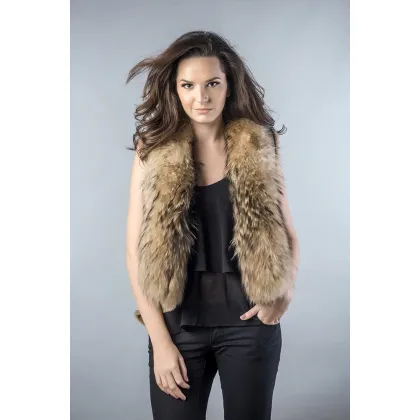 Picture Stylish vest made of natural fox and raccoon fur - A&A Vesa