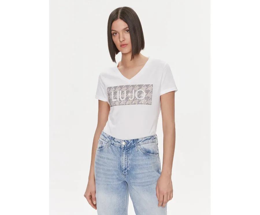 obrazek 1 Liu Jo T-Shirt MF3338 JS923 Biały Regular Fit