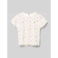 Zdjęcie T-shirt z falistym wykończeniem model ‘FLOWER POINTELLE’