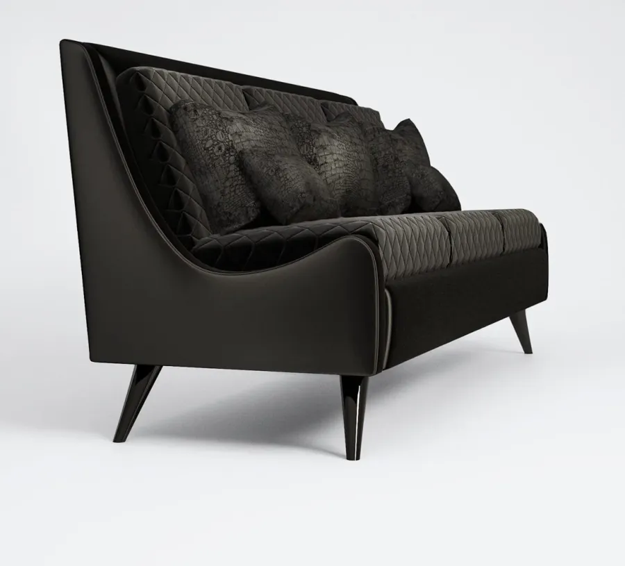 obrazek 3 Czarna ekskluzywna sofa do salonu – Muranti