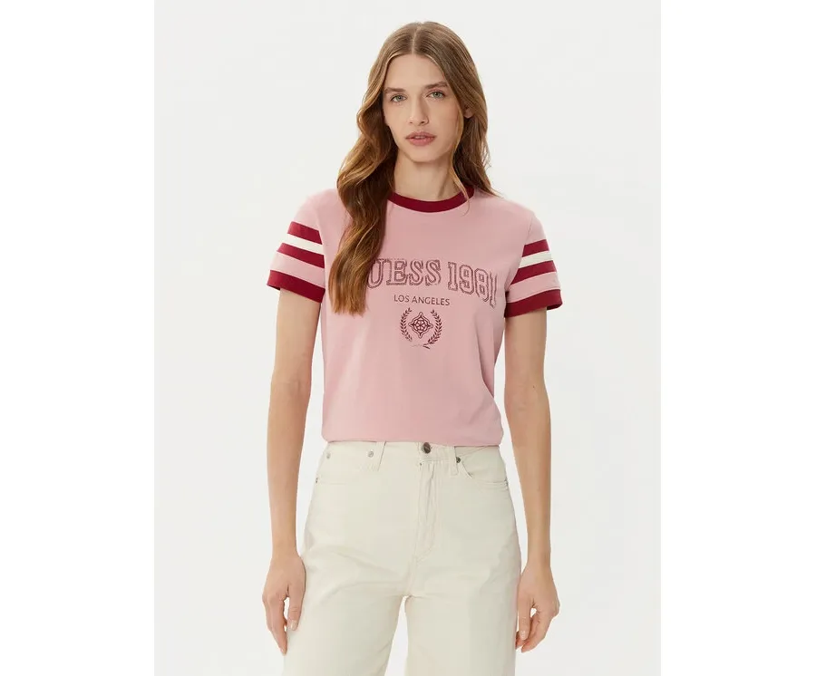 obrazek 1 Guess T-Shirt V5RI00 KA260 Różowy Regular Fit