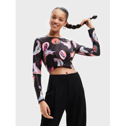 Zdjęcie Desigual Bluzka MONSIEUR CHRISTIAN LACROIX Smile 22WWTK76 Czarny Slim Fit