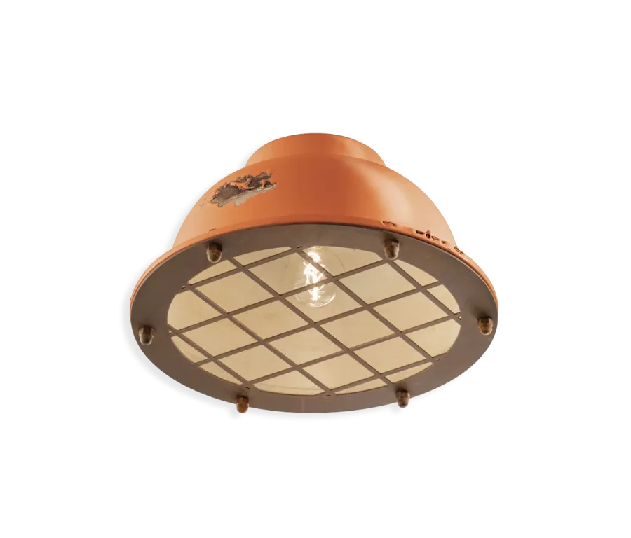 obrazek 3 Wyjątkowa włoska lampa sufitowa-plafoniera Industrial w stylu retro