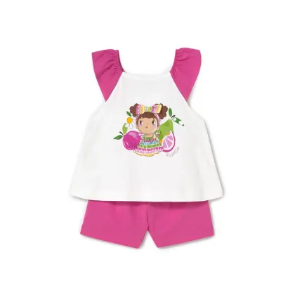 Zdjęcie Mayoral Komplet top i spodenki 1234 Różowy Regular Fit