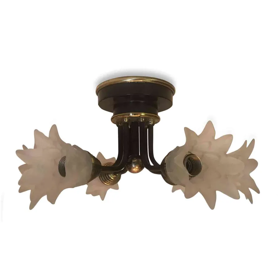 obrazek 2 Vintage lampa sufitowa z 6 punktami z malowanego żelaza