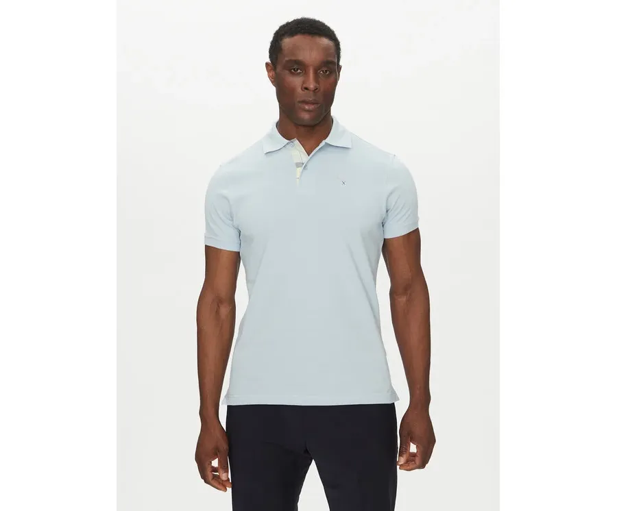 obrazek 1 Barbour Polo Tartan MML0012BU44 Błękitny Regular Fit