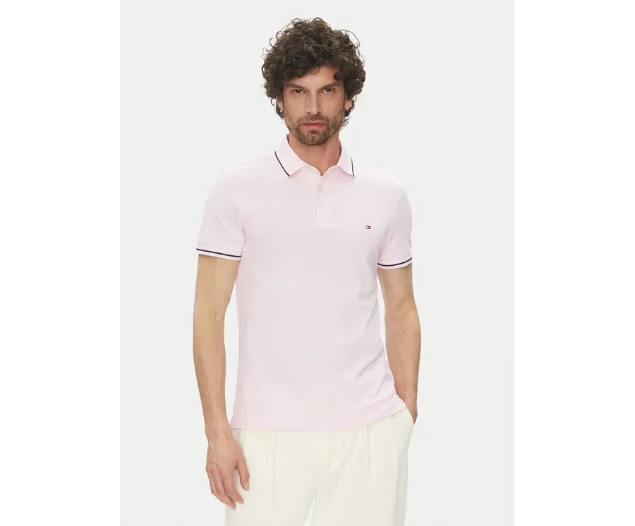 obrazek 1 Tommy Hilfiger Polo MW0MW39993 Różowy Slim Fit