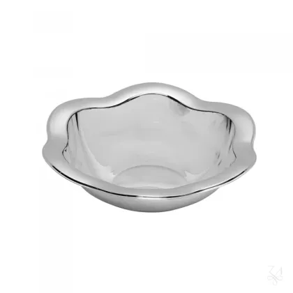 Picture Round silver-plated bowl with a wavy shape - Zaramella Argenti
