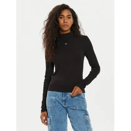 Zdjęcie Tommy Jeans Bluzka Tjw Essential Mock Neck DW0DW19830 Czarny Slim Fit