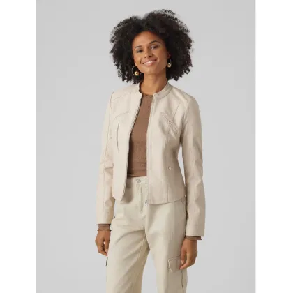 Zdjęcie Vero Moda Kurtka z imitacji skóry Favodona 10288555 Beżowy Regular Fit