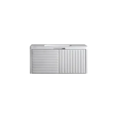 Zdjęcie Elegancka, biała szafka łazienkowa BOSTON z misą - Collecion Alexandra