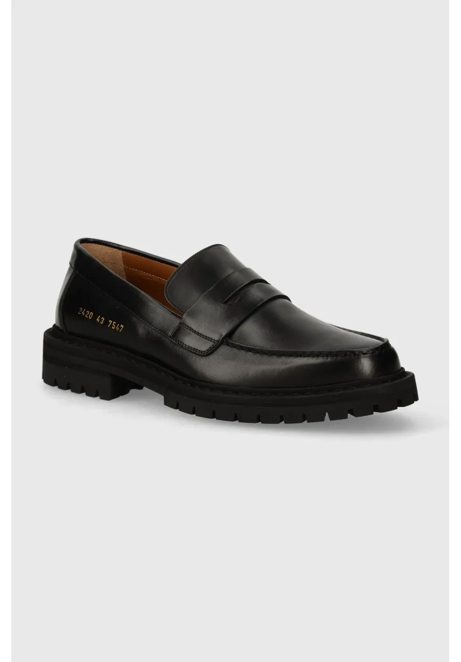 obrazek 1 Common Projects mokasyny skórzane Loafer with Tread Sole męskie kolor czarny 2420
