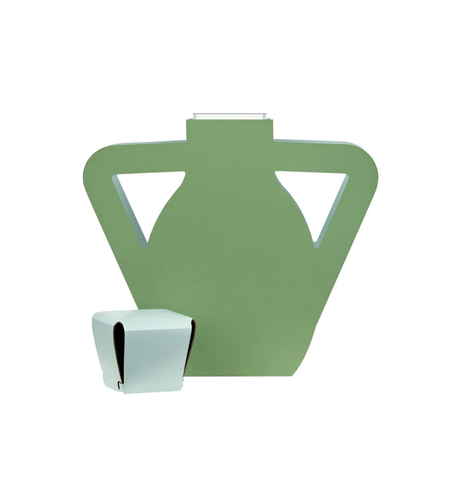 obrazek 2 Skórzany wazon Otto 9x41xH44 cm w oryginalnym kolorze eukaliptusa