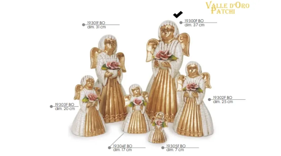obrazek 1 Piękny anioł z różą 37cm - Valle d'oro Patchi