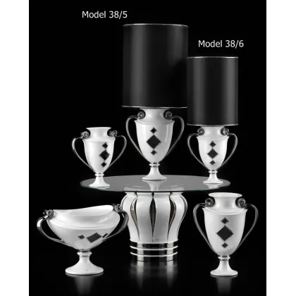 Picture Elegant ceramic lamp with a black lampshade