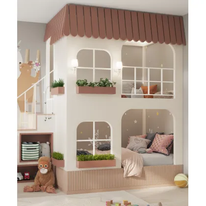 Zdjęcie Oryginalny komplet mebli do pokoju dziecięcego w stylu małej wioski