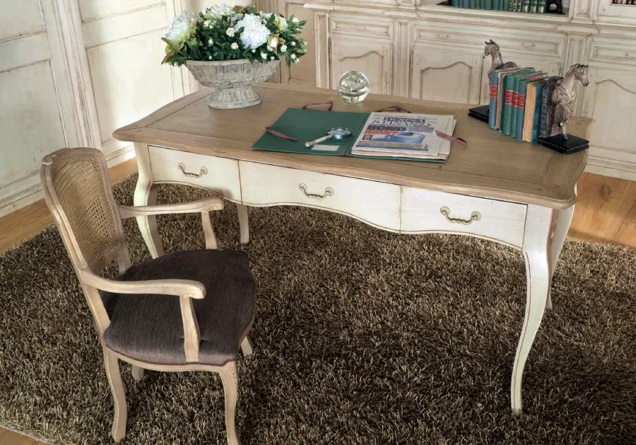 picture 1 Italian oak-colored desk with 3 shelves - Interiors Italia
