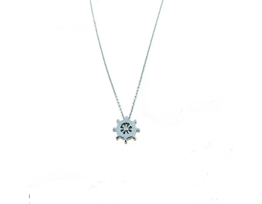 obrazek 1 Stylowy męski łańcuszek rolò z zawieszką na sterze śr. 9mm Długość.48cm