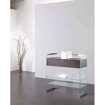 Picture Beautiful counter with a drawer and two shelves made of tempered crystal