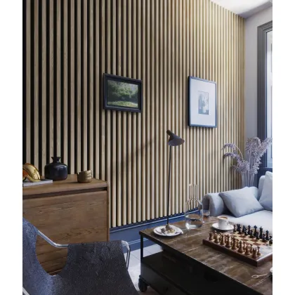 Zdjęcie 275x3x1,8 cm LD Lamele slim (dąb Sonoma) - Lamel ścienny i sufitowy 3D