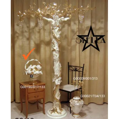 Picture Decorative ceramic fruit basket in beige color