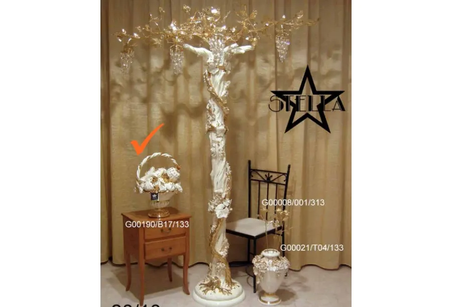 picture 1 Decorative ceramic fruit basket in beige color