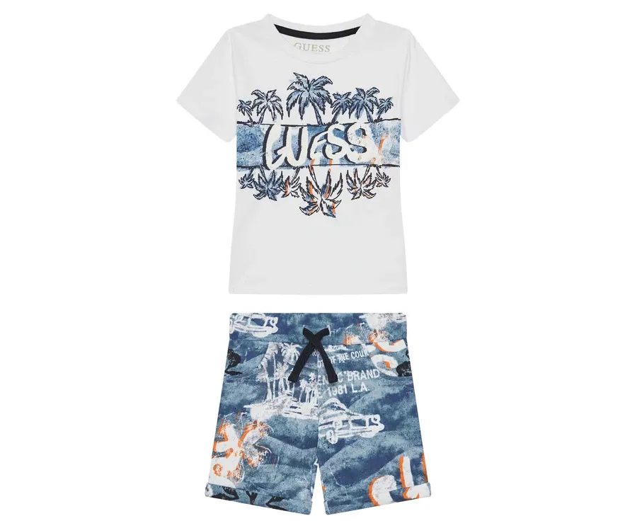 obrazek 1 Guess Komplet t-shirt i spodenki N5GG13 K8HM4 Niebieski Regular Fit