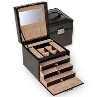 Picture Excellent jewelry box with 3 ring cushions - Sacher