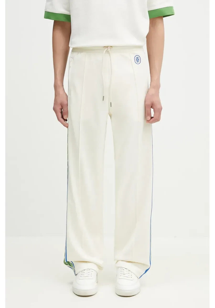 obrazek 1 Drôle de Monsieur spodnie dresowe Le Track Pants Tresse męskie kolor beżowy z aplikacją G-SP007-PL135-OW