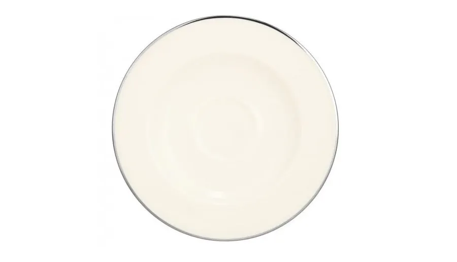 obrazek 1 Kremowy porcelanowy spodek ze srebrną obwódką w stylu klasycznym – Tettau