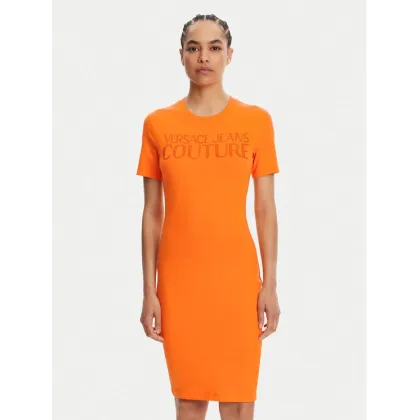 Zdjęcie Versace Jeans Couture Sukienka codzienna 78HAOS04 Pomarańczowy Slim Fit