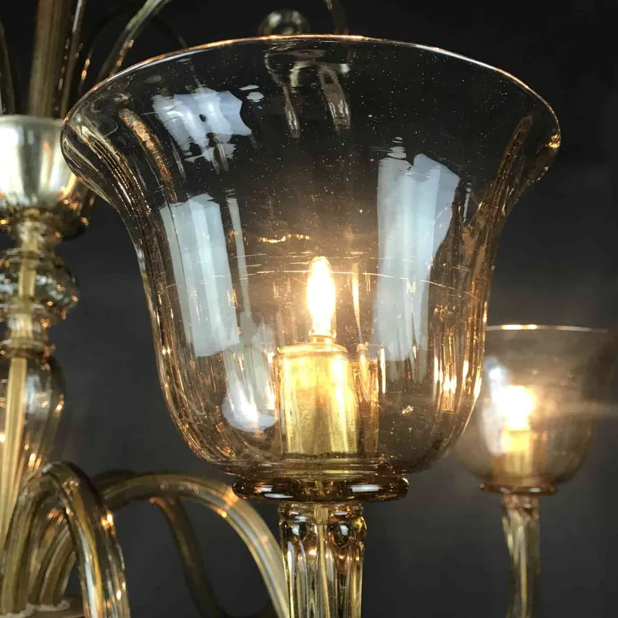 obrazek 10 Elegancki żyrandol wenecki z 1920 roku z dmuchanego szkła