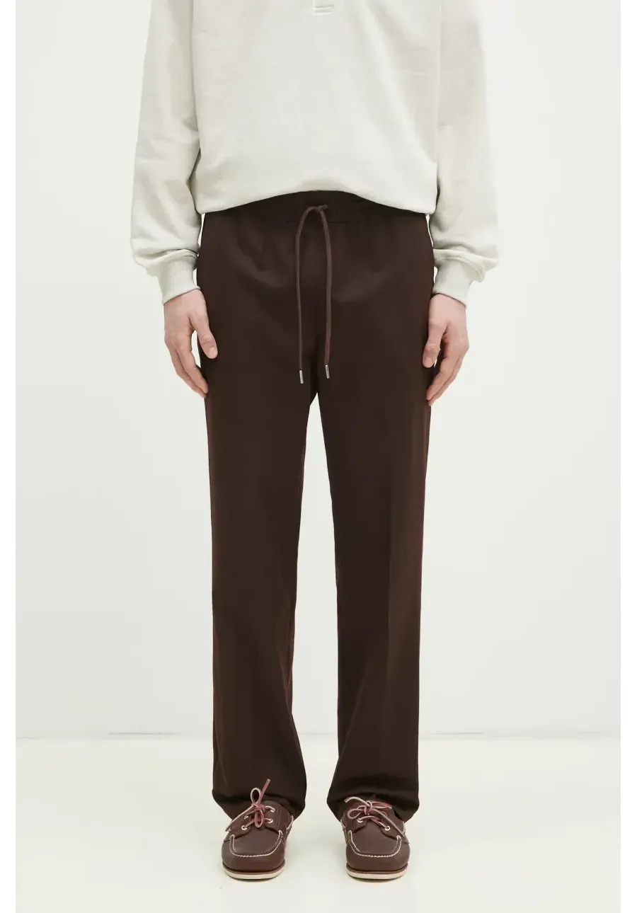 obrazek 1 Drôle de Monsieur spodnie z domieszką wełny Le Pantalon Droit Laine męskie kolor brązowy proste F-BP152-PL127-DBN