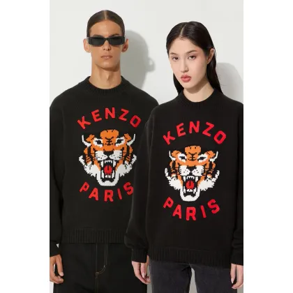Zdjęcie Kenzo sweter wełniany Rws Lucky Tiger Jumper kolor czarny ciepły FE68PU4773LH.99J