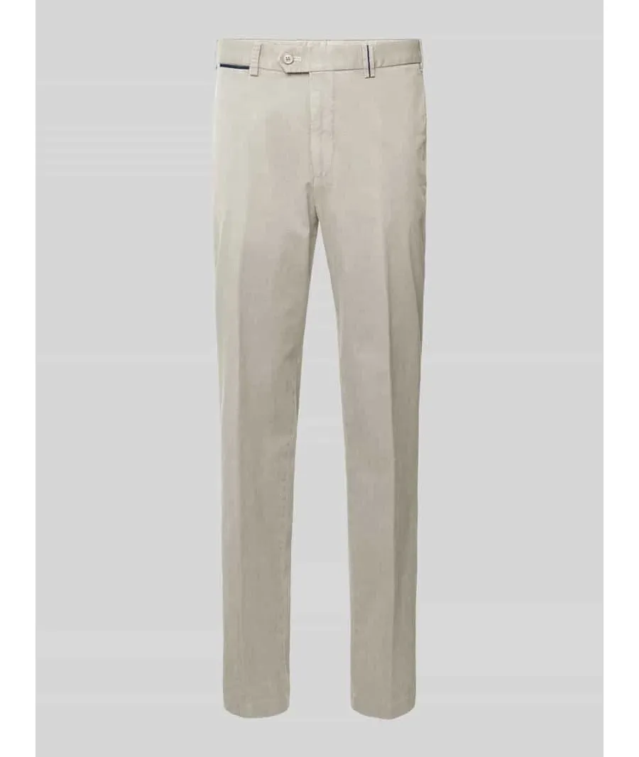 obrazek 1 Spodnie o kroju slim fit w kant model ‘Teaker’
