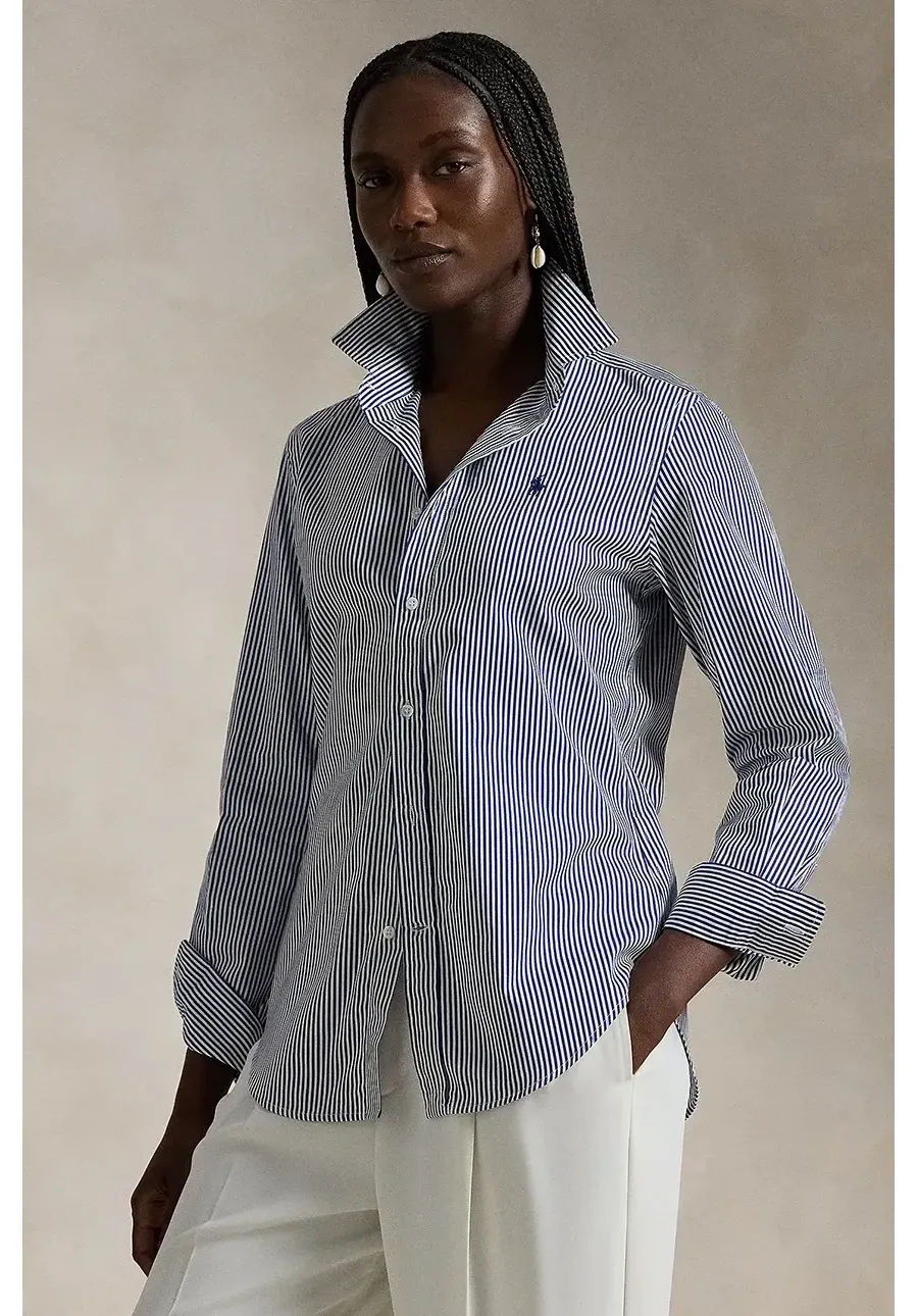 obrazek 1 Polo Ralph Lauren koszula damska kolor niebieski regular z kołnierzykiem klasycznym