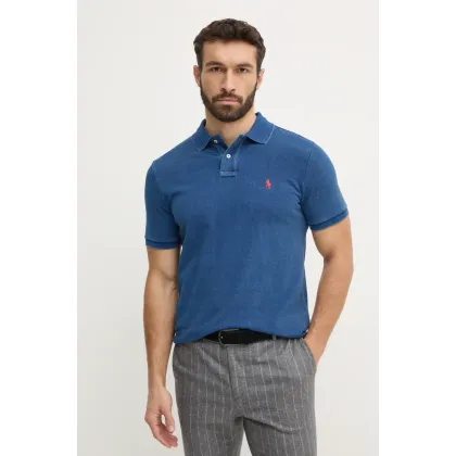 Zdjęcie Polo Ralph Lauren polo bawełniane kolor niebieski gładki 710970582