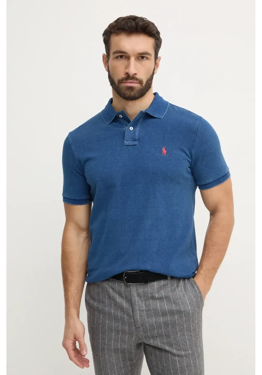 obrazek 1 Polo Ralph Lauren polo bawełniane kolor niebieski gładki 710970582