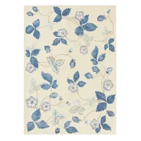 Picture A wonderful blue and white floral carpet - WILD STRAWBERRY CREAM 38108